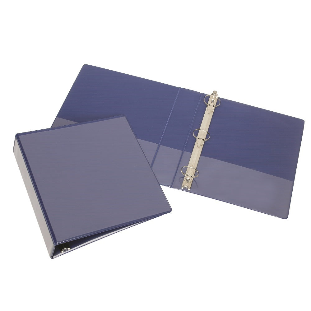 7510015104858 AbilityOne NSN5104858, Round Ring View Binders - 3" Capacity - Clear Overlay - Blue