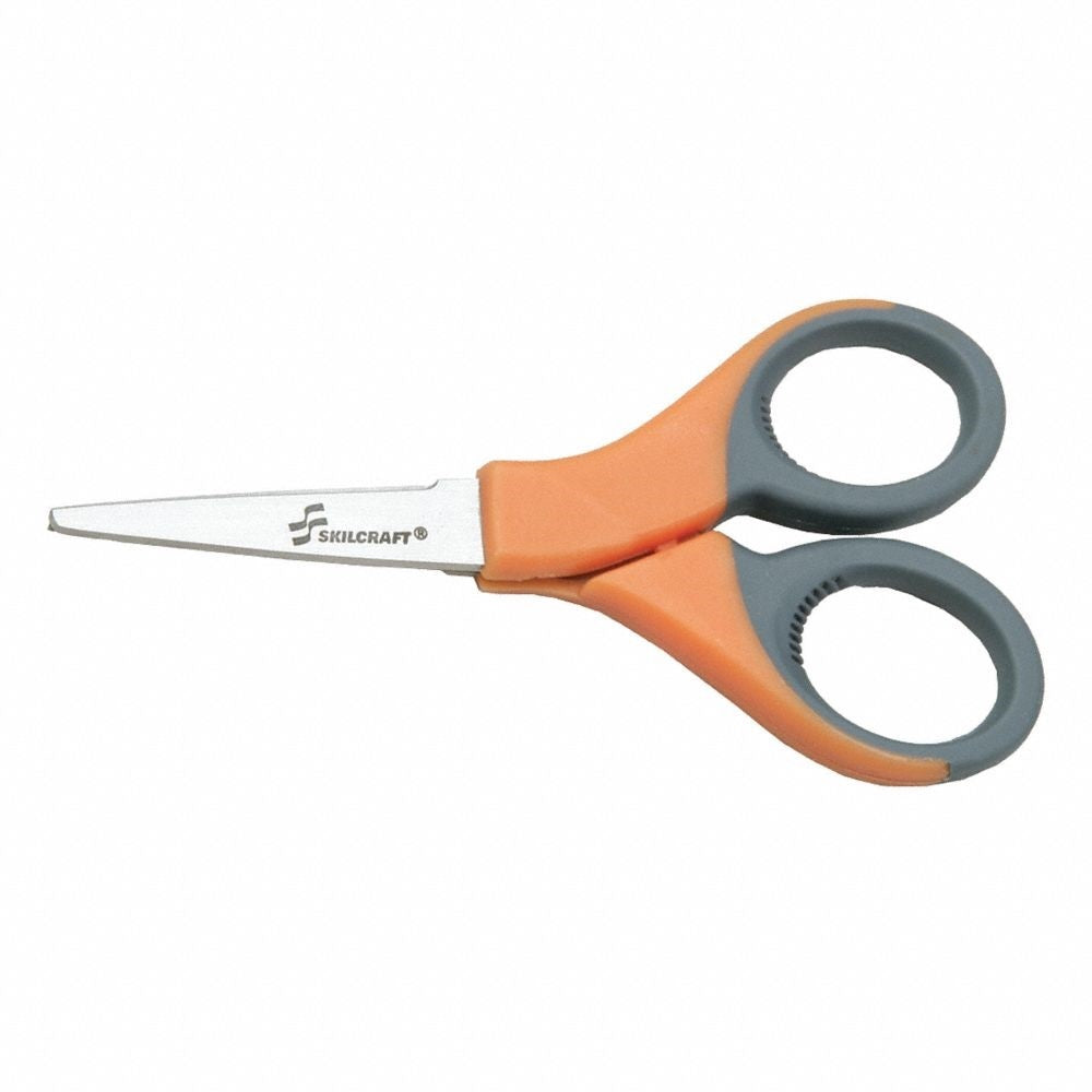 Westcott - Westcott Elite Stainless Steel Scissors, 5-Inch Pointed, Orange  and Grey (44315)