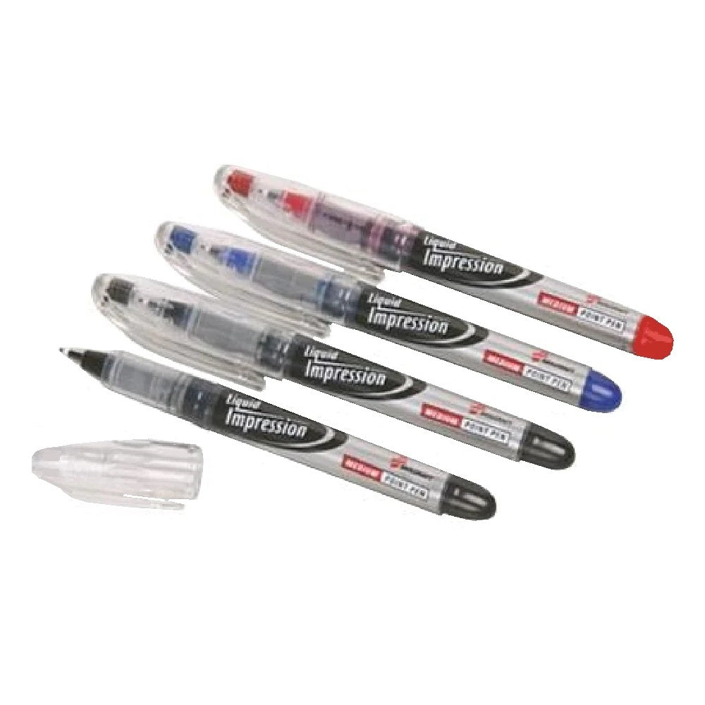 LIQUID IMPRESSIONS PENS, ULTRA FINE POINT, TRANSLUCENT BARREL