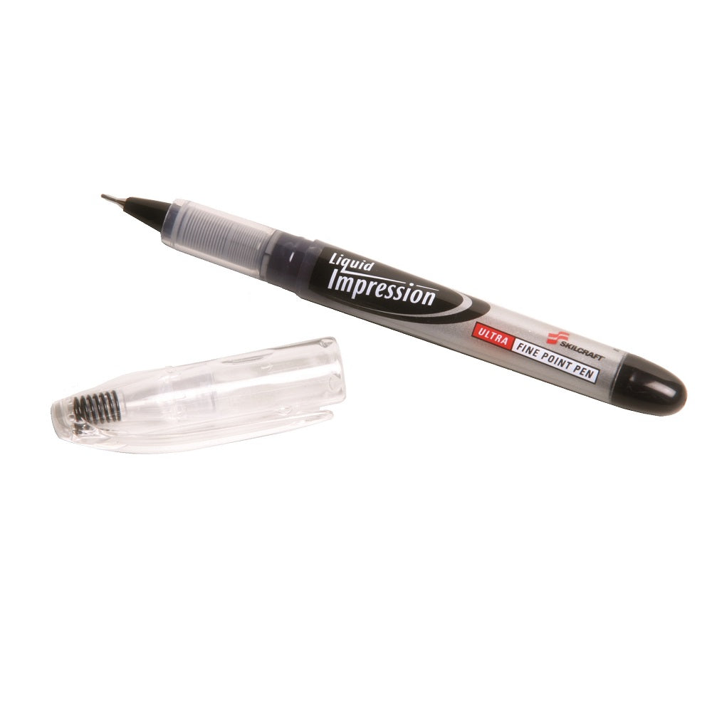 Water-Resistant Ink Porous Point Pen, Stick, Fine 0.4 mm, Red Ink,  Black/Red Barrel, Dozen - Lighthouse Office Supply