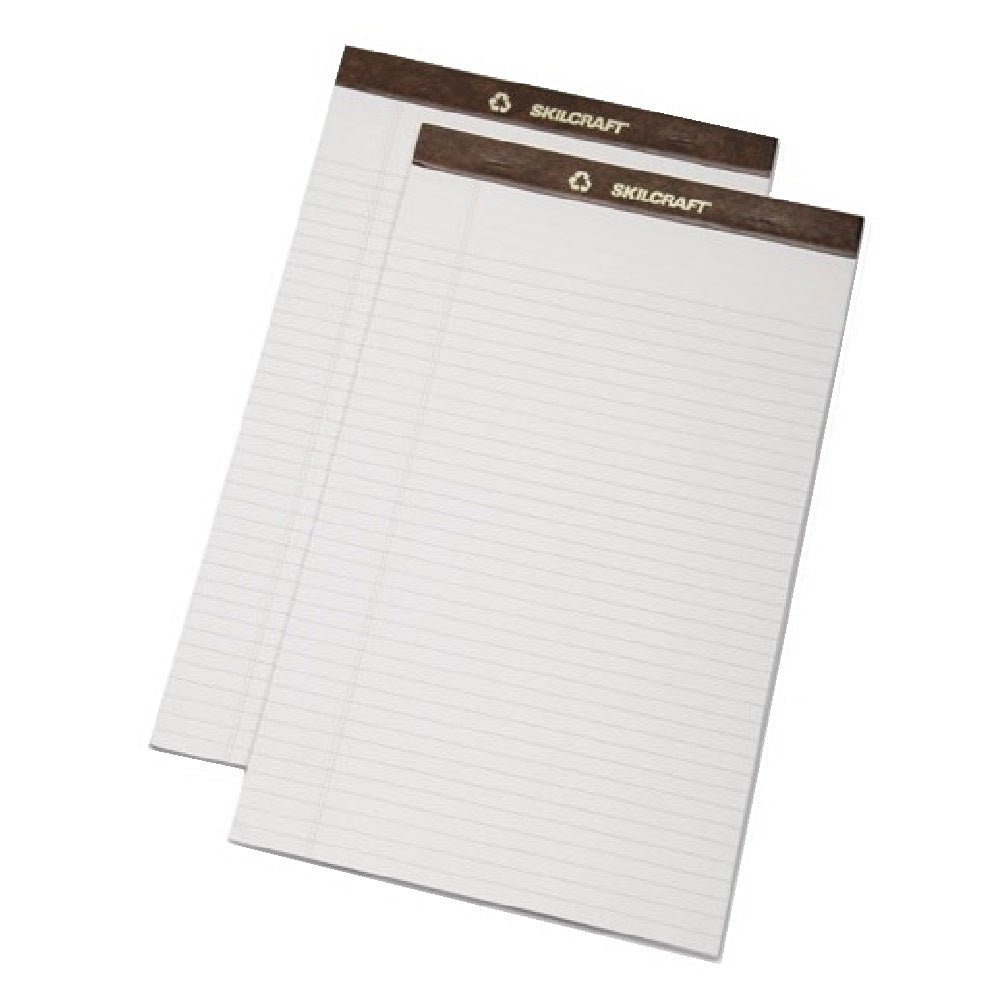 SKILCRAFT Writing Pad - 5 x 8, Junior-Size, Without Margin, White - 100  Sheets - 16 lb Basis Weight - 5 x 8 - 12Dozen - White Paper