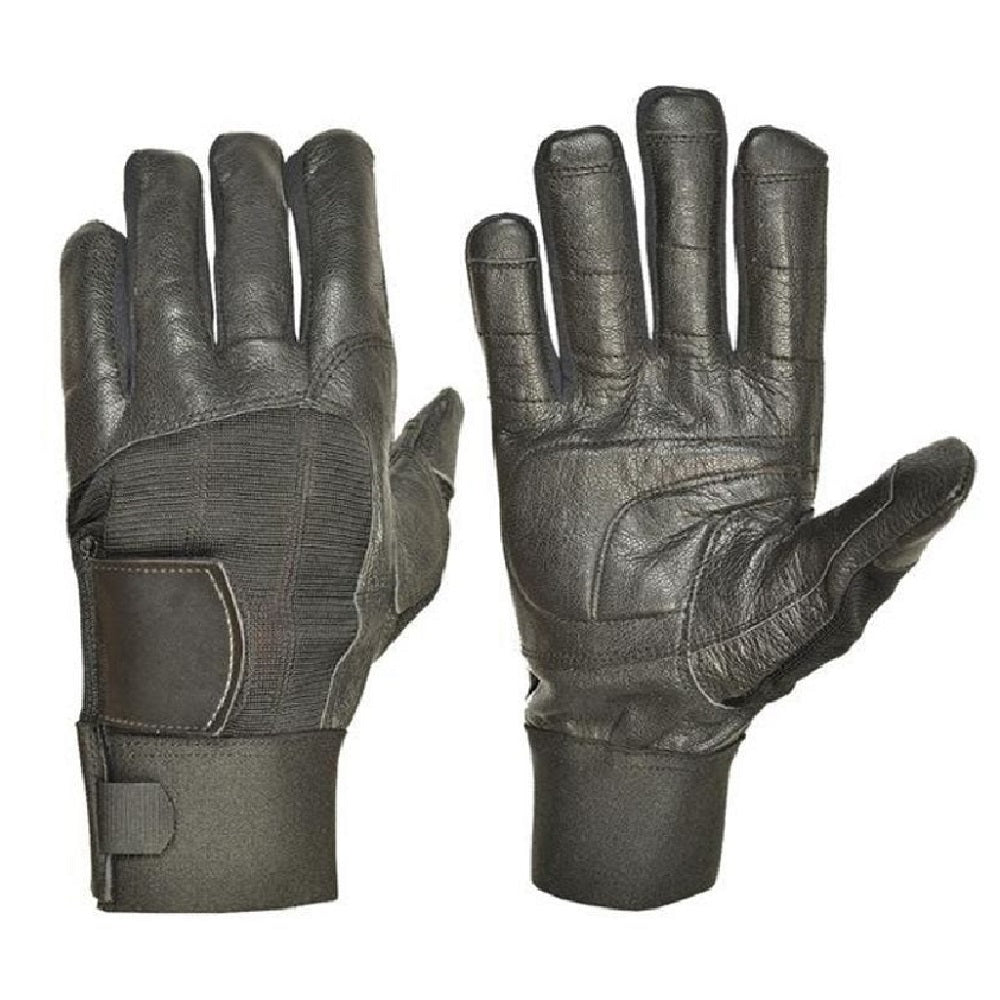 Ability One | SKILCRAFT Work Gloves: Size Large, NotLined, Leather, Spandex & Gel Padded, Impact - Black, | Part #8415014988180K