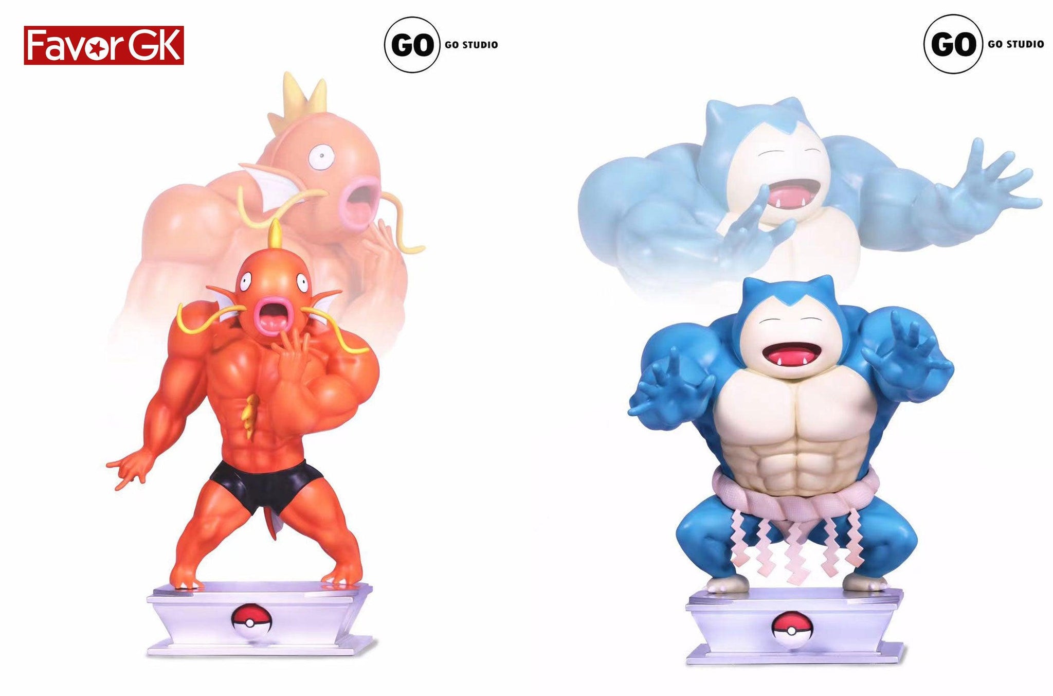 muscular pokemon statues