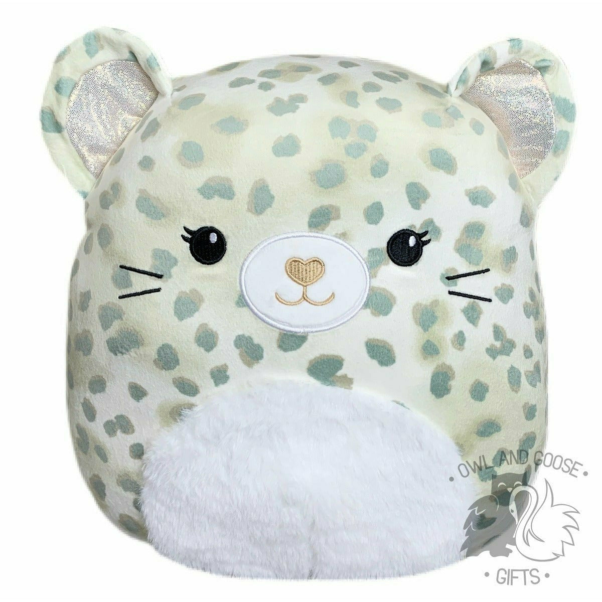 blue and white leopard squishmallow