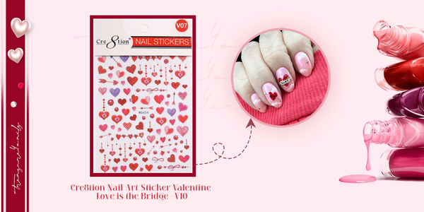 Cre8tion Nail Art Sticker - Valentine Love is the Bridge (V10)