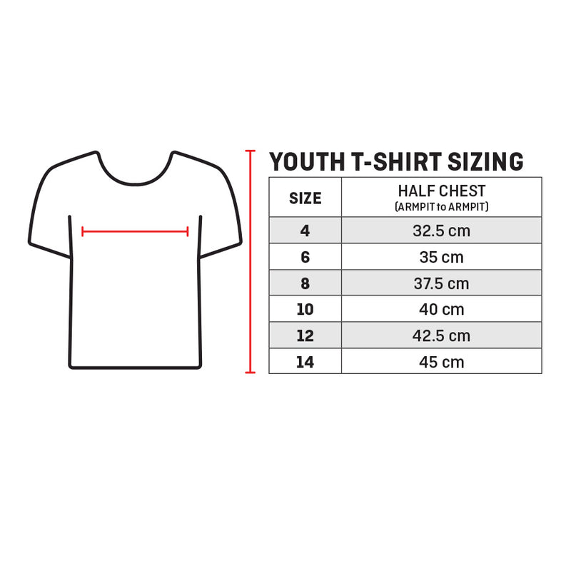 youth t shirt sizes