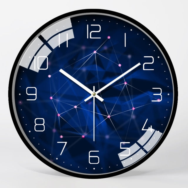 Navy Blue Color Large Metal Wall Clock
