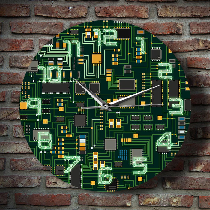 Computer Circuit Board Wall Clock