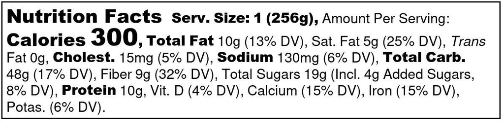 Overnight Oats with Stone Fruit and Harmony Caramelized Cacao Beans Recipe Nutrition Facts