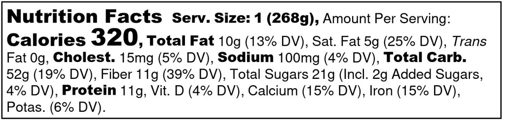 Overnight Oats with Mango Kiwi and Spicy Cacao Nibs Recipe Nutrition Facts