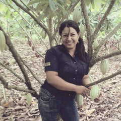 Sandra Bueso in a Cacao Farm