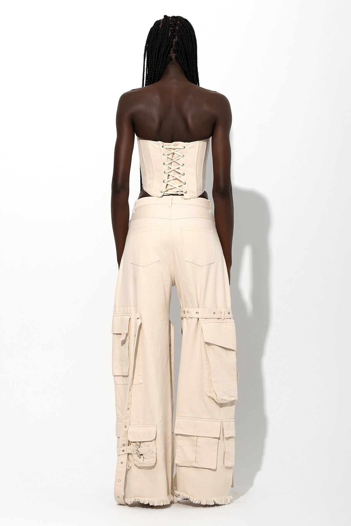 OFF WHITE MULTI POCKET CARGO TROUSERS – MARQUES ' ALMEIDA