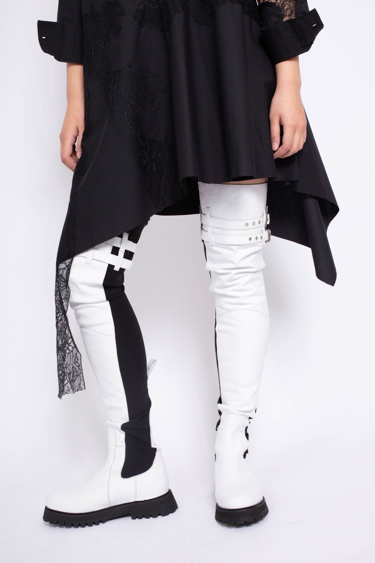 CLASSIC M'A WHITE THIGH HIGH BOOTS 