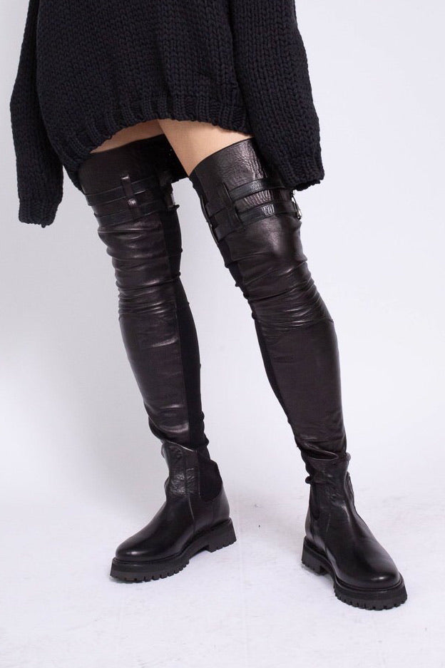 black thigh boots