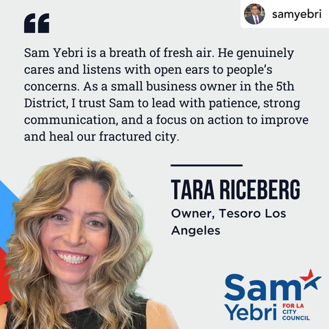 Tara Riceberg supports Sam Yebri