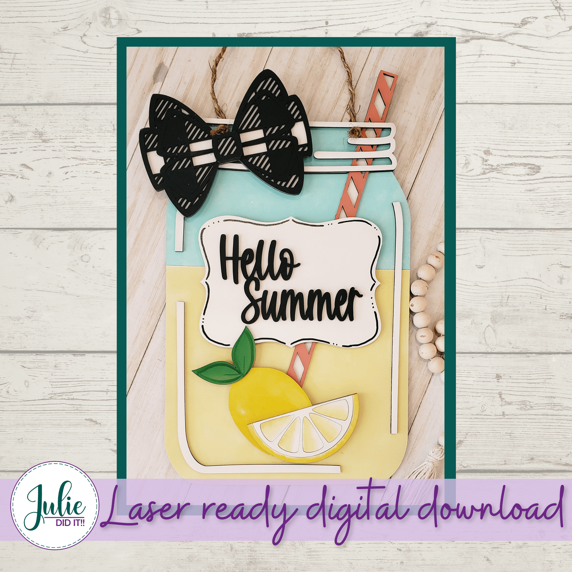 Download Hello Summer Lemonade Mason Jar Julie Did It Studios