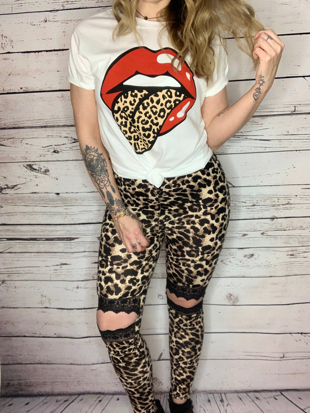 Asymmetrical Leopard Leggings