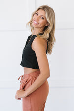 Match Made in Heaven Button-Front Cropped Tank Top