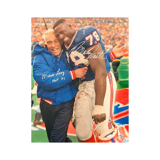 Jim Kelly and Marv Levy Talking Dual Signed 16x20 Photo — TSE Buffalo