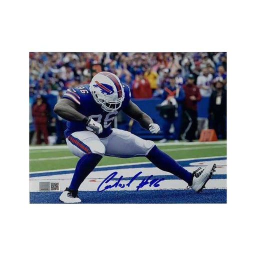 Brian Moorman Signed Endzone Blue Jersey Punt 11x14 Photo