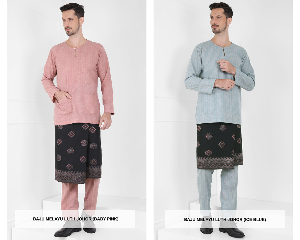 Baju Melayu Luth Johor 2020 (Baby Pink & Ice Blue)