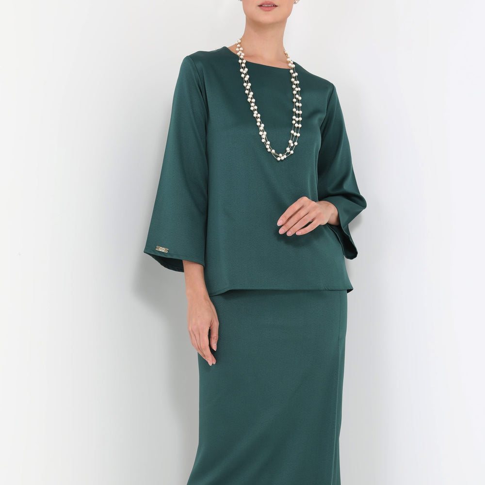 baju kurung moden emerald green