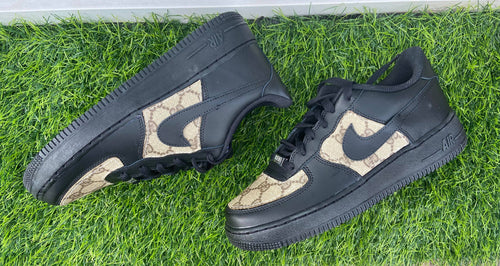 Brown and cream Louis Vuitton Air Force 1 Custom - Owl Fashion Shop