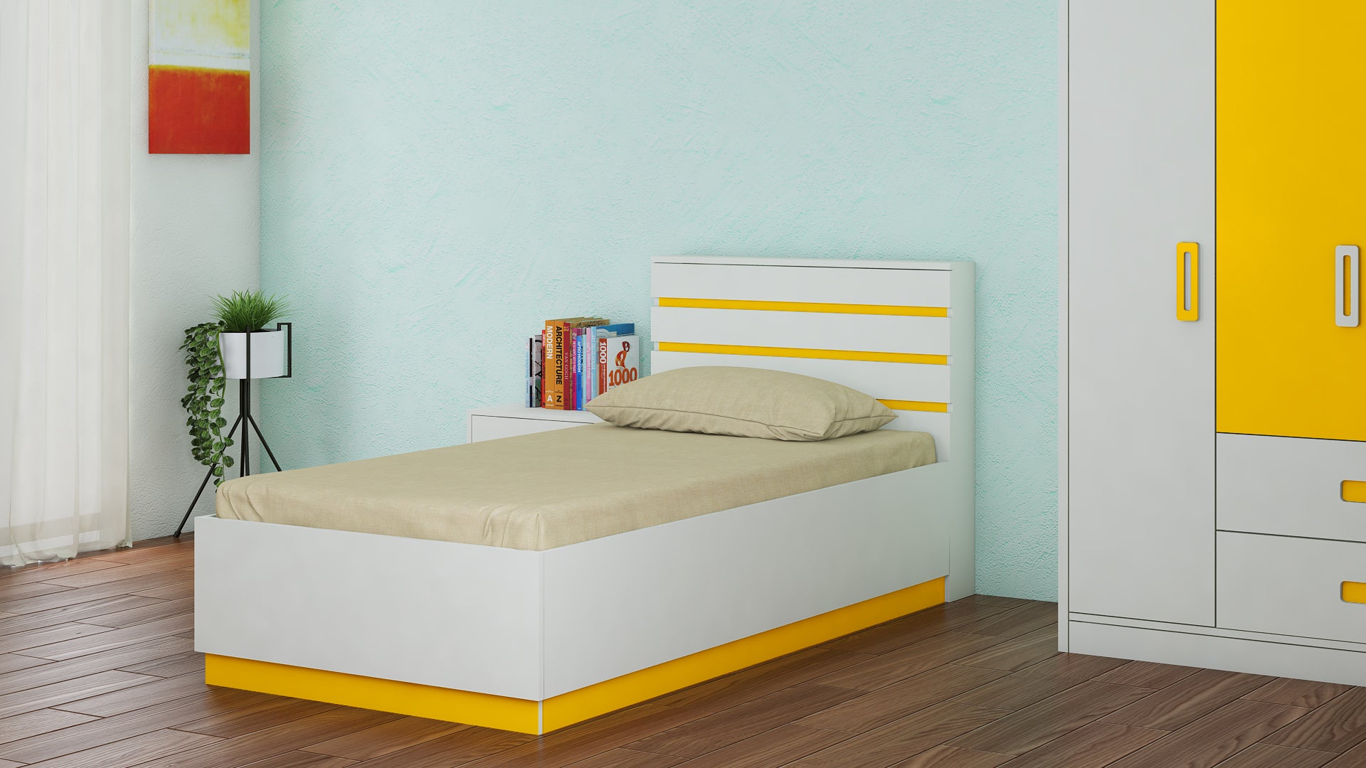 simple double bed designs with box