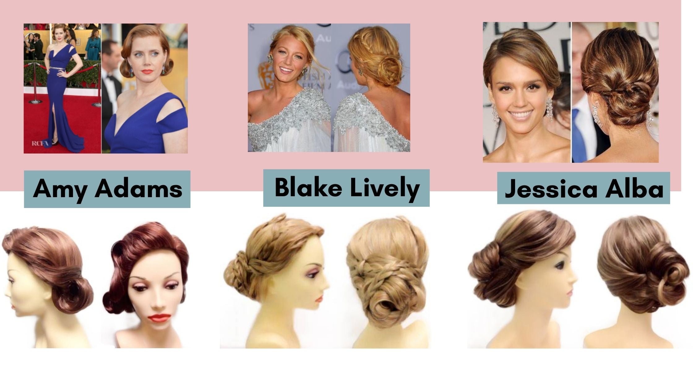 before and after wig styling for amy adams blake lively jessica alba