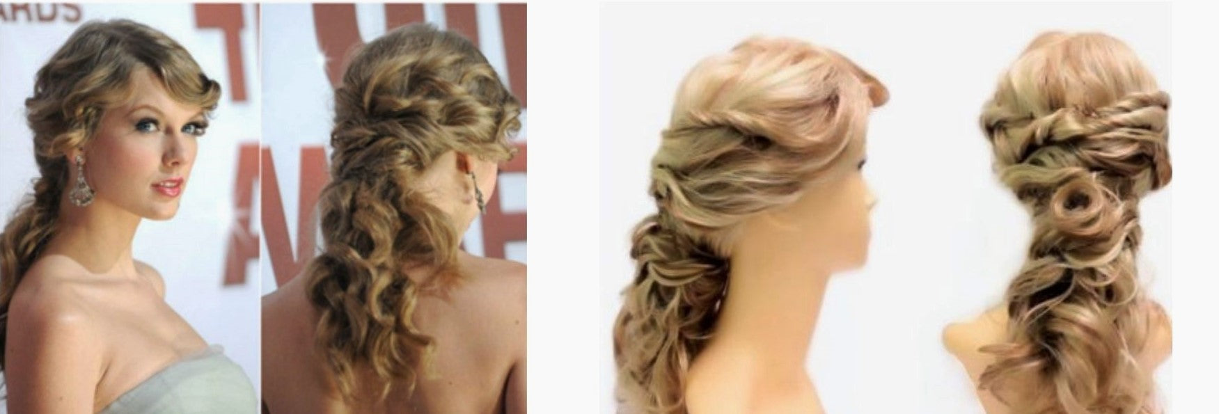 before after wig styling for taylor swift 