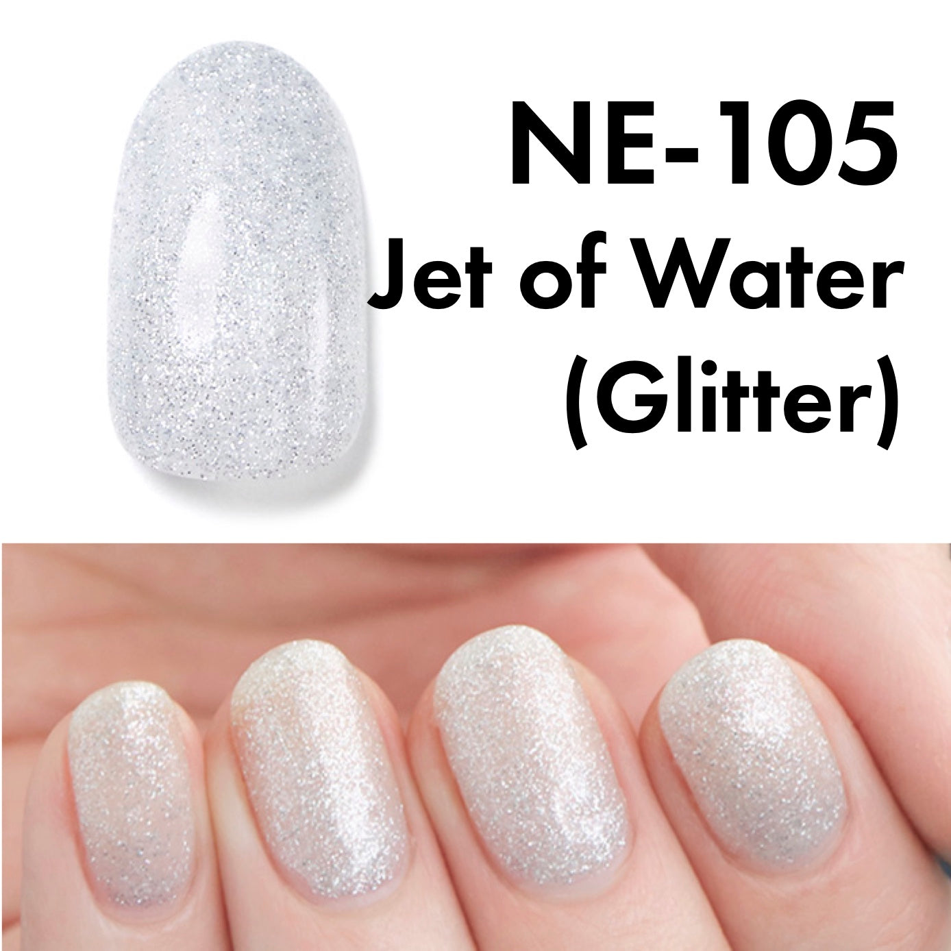 White and White Glitter Gel Nails | Sparkle gel nails, Glitter gel nails, Gel  nails