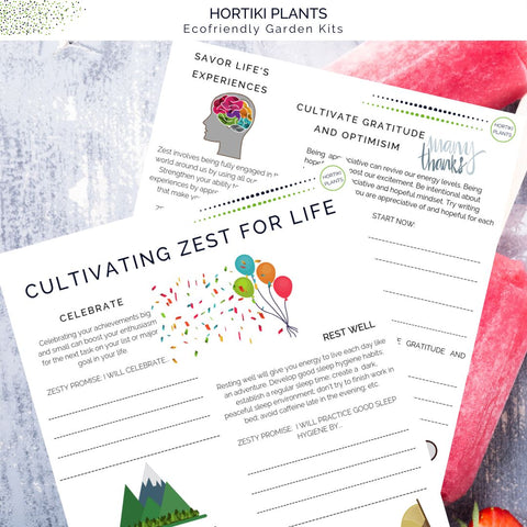 Cultivate zest for life worksheet