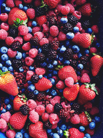 Bunch of berries, strawberries, blueberries, raspberries, blackberries