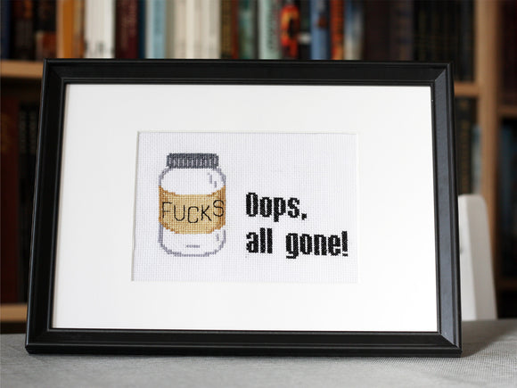 Oops, all gone!- Cross Stitch Kit And Pattern