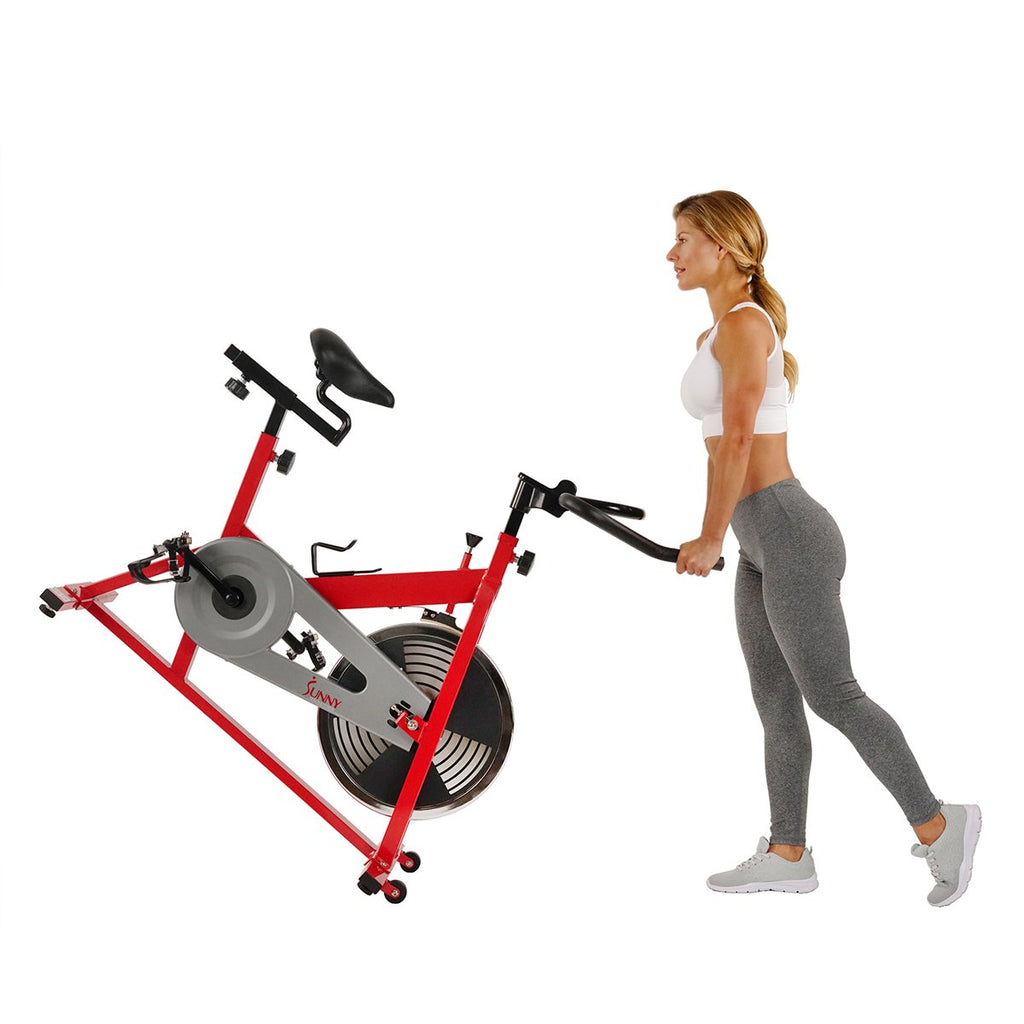 sunny health and fitness drive indoor cycling exercise bike