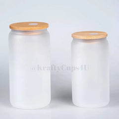 16oz White Shimmer Sublimation Glass Can – Krafty Cups 4 U