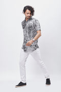 KNIT SHORT SLEEVES ALL OVER PRINTED SHIRT