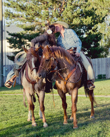 Trevor and Megan stark horseback