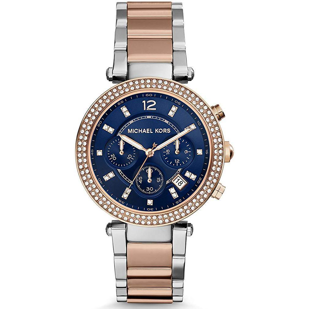 Michael Kors Women's 'Parker' Blue Chronograph Watch MK6141 – Luxury Watch  House