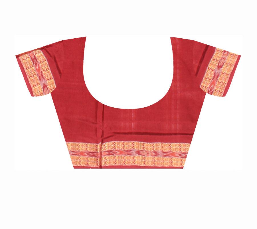 Bandha design of Samblpuri cotton saree in blue and maroon color, with ...