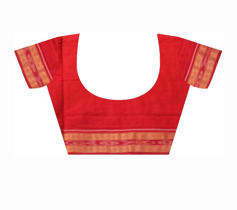 DARK BLUE AND RED COLOR  PASAPALI BORDER  AND BODY BOOTY PATTERN COTTON SAREE , WITH BLOUSE PIECE.