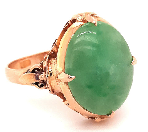 18ct Yellow Gold & Jadeite Dress Ring