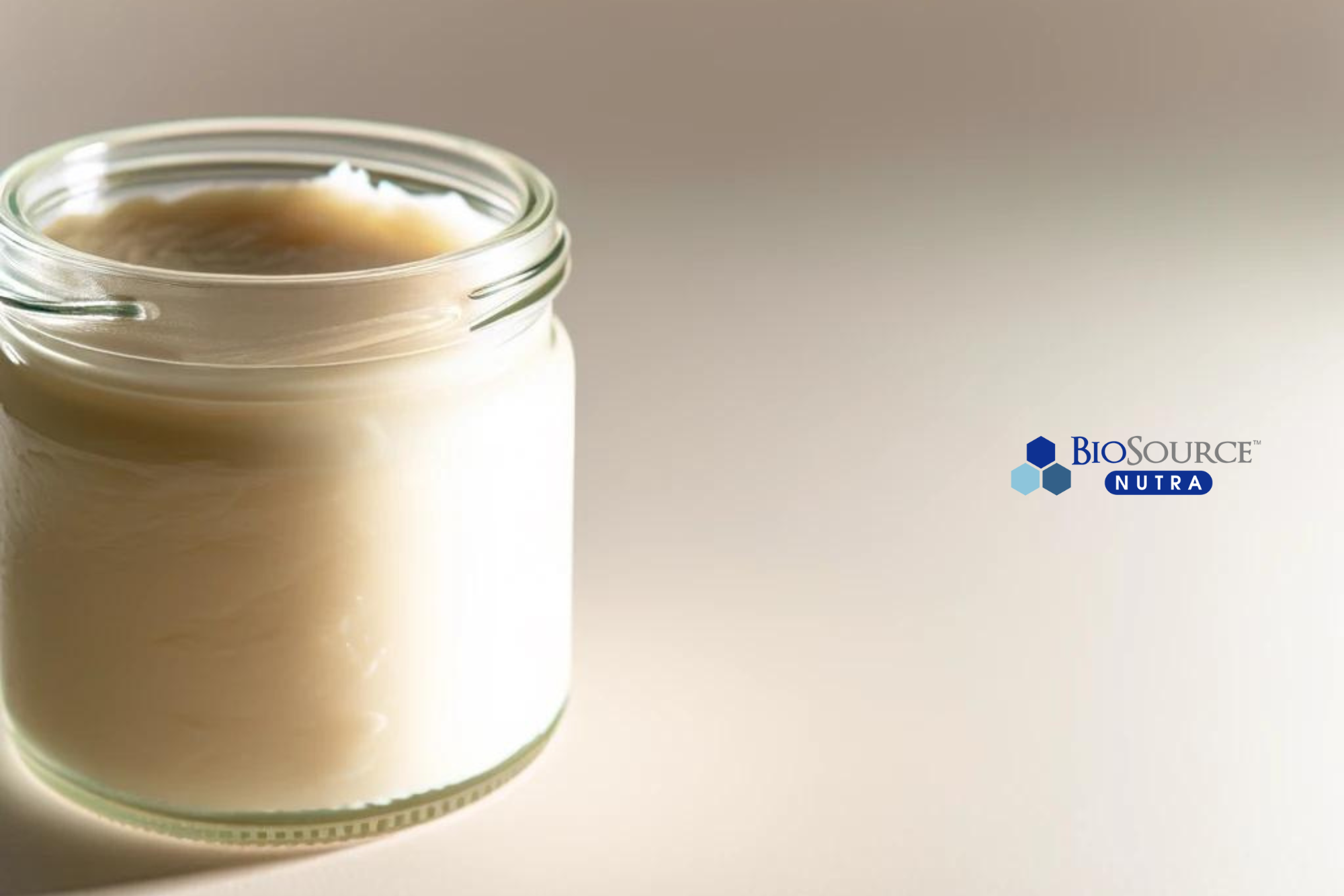 Tallow stored in a glass jar