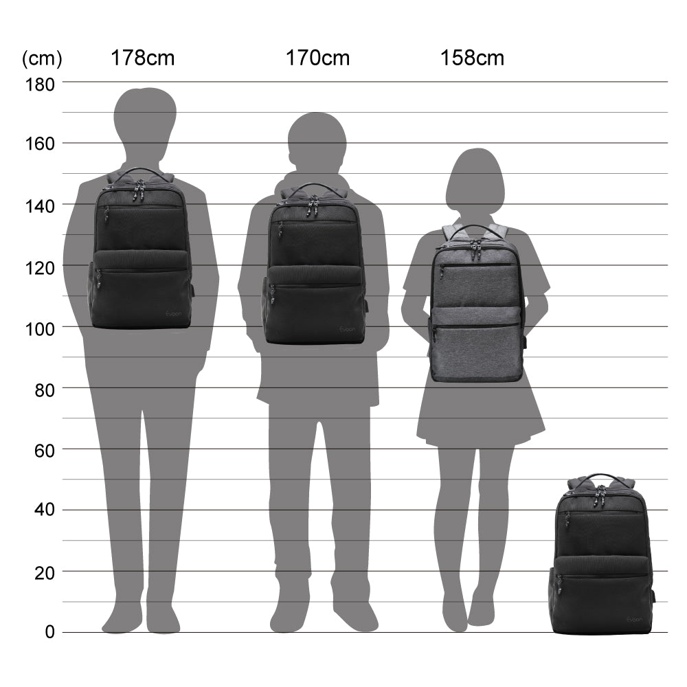 Evoon マルチビジネスリュックair・ブラック/グレー/ネイビー・容量22L