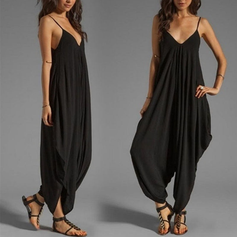 casual v neck jumpsuit