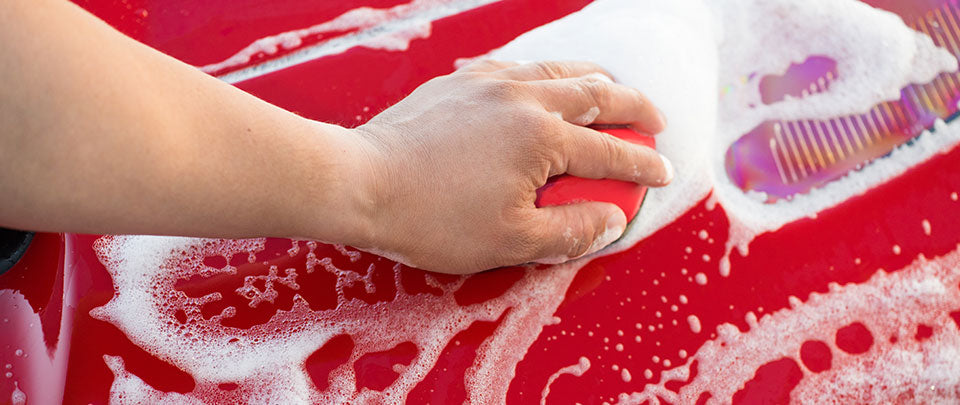 cleaning a car