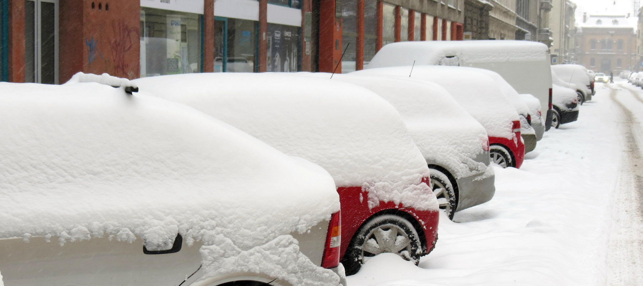 cars covered in snow