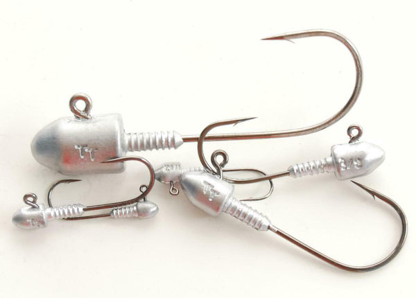 4 x Size 6/0 20gm Mustad Big Game Jig Heads - Black Nickel Ultra