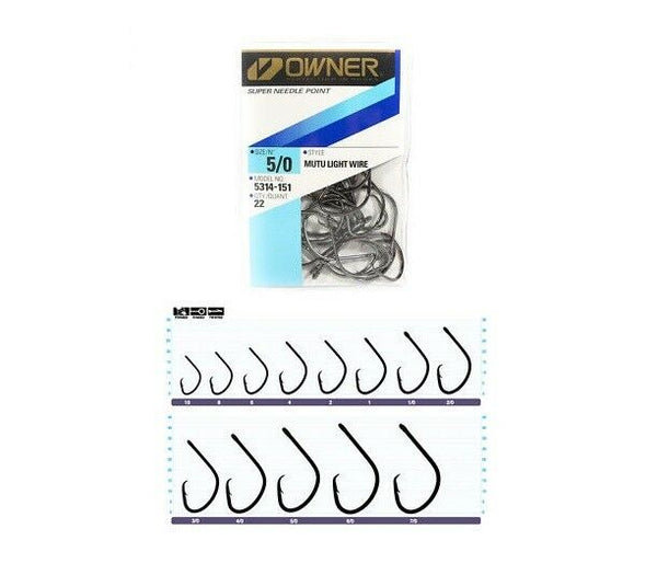 1pk Owner Super Needle Point Mutu Light Wire Circle Fishing Hook