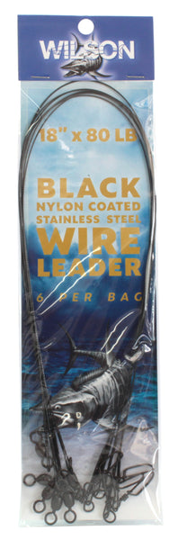 Wilson Black Nylon Coated WIRE LEADER 9 x 80lb 6pk – Allways Angling